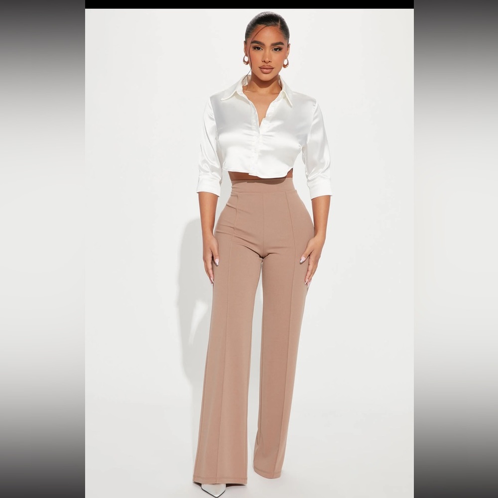 Victoria High Waisted Dress Pants - Taupe
